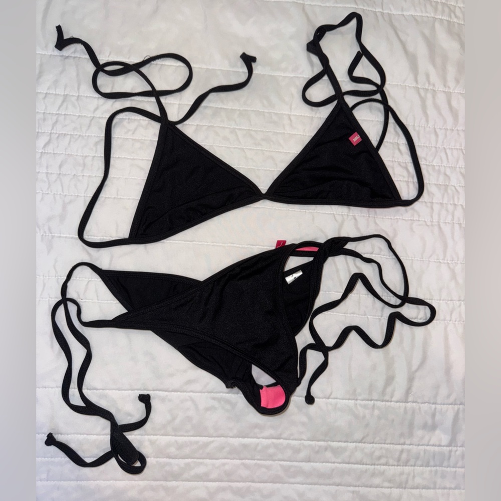 Chynna Doll Black String Bikini Set